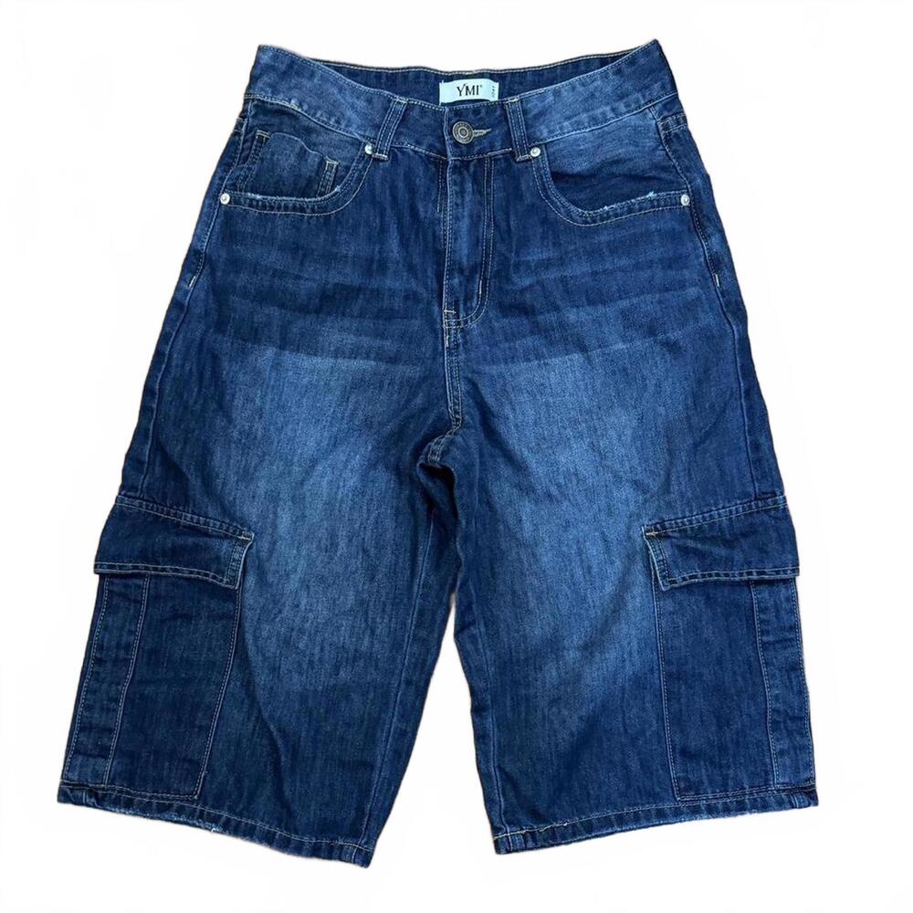 SOLD YMI dark wash cargo jorts Sz. 28